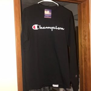 Brand new champion black long sleeve t shirt